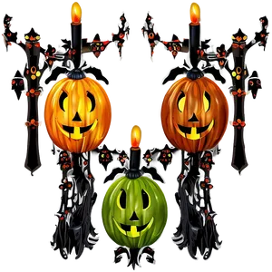 Vintage Halloween Decor Png Phb PNG Image