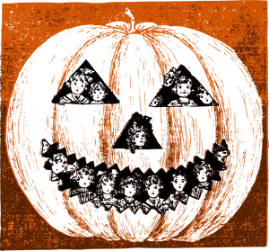 Vintage Halloween Pumpkin Carving PNG Image