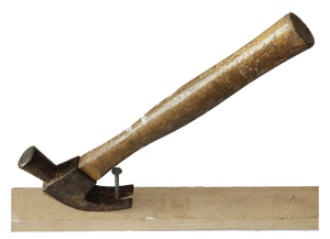 Vintage Hammerand Nail PNG image with transparent background