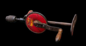 Vintage Hand Drill Tool PNG image with transparent background