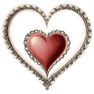 Vintage Heart Drawing PNG hnm17 PNG