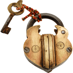 Brass Simple Hidden Key Hole Puzzle Lock - Lock And Key, HD Png Download PNG image with transparent background
