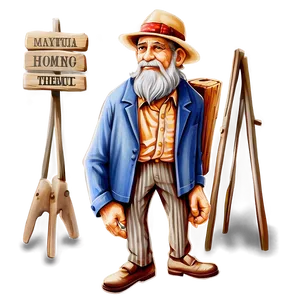 Vintage Hobo Drawing Png 06242024 PNG Image