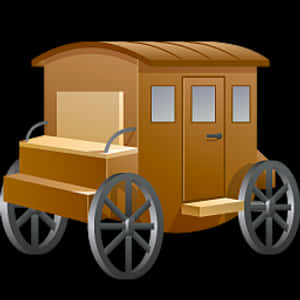 Vintage Horse Drawn Coach Emoji PNG image with transparent background