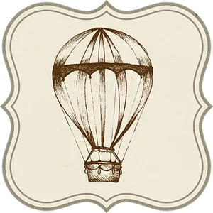 Vintage Hot Air Balloon Illustration PNG Image