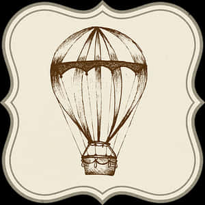 Vintage Hot Air Balloon Illustration PNG image with transparent background