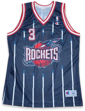 Vintage Houston Rockets Jersey Number3 PNG Image