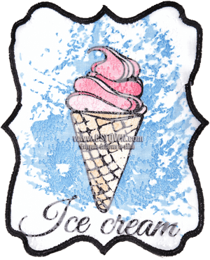 Ice Cream In Summer Large Patch For Shirts - Ice Cream Cone, HD Png Download PNG image with transparent background