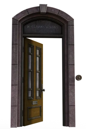 Vintage Industrial Door Entrance PNG Image