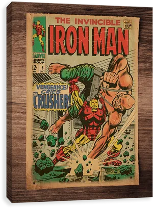 Vintage Iron Man Comic Cover PNG Image