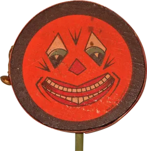 Vintage Jack O Lantern Face On Stick PNG Image