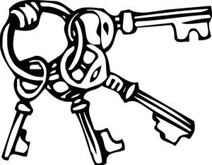 Vintage Keys Silhouette Vector PNG Image