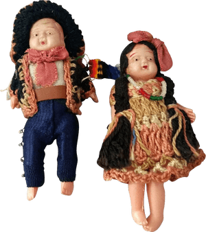 Miniature Mexican 3” Doll Celluloid Couple Vintage - Doll, HD Png Download PNG image with transparent background