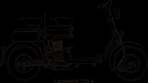 Vintage Lambretta125 Scooter Outline PNG image with transparent background