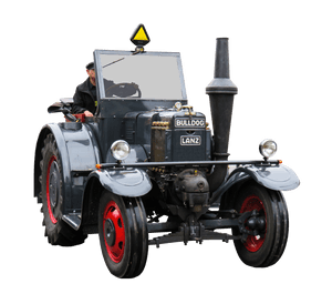 Vintage Lanz Bulldog Tractorwith Driver PNG