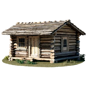 Vintage Log Cabin Structure Png 06122024 PNG Image