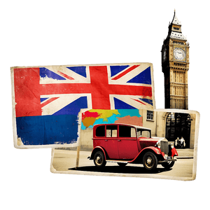 Vintage London Postcard Design PNG mux PNG image with transparent background