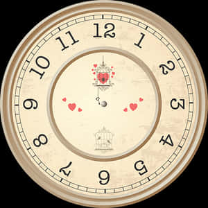 Vintage Love Themed Clock PNG image with transparent background