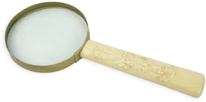 Vintage Magnifying Glass Ivory Handle PNG Image