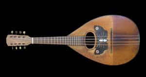 Vintage Mandolinon Black Background.jpg PNG image with transparent background