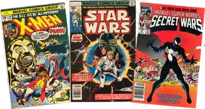 Vintage Marvel Comics Covers PNG Image