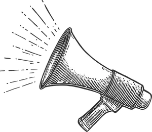 Vintage Megaphone Illustration PNG Image