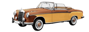 Vintage Mercedes Benz Convertible PNG image with transparent background