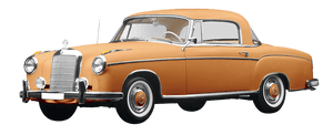 Vintage Mercedes Benz Coupe PNG image with transparent background
