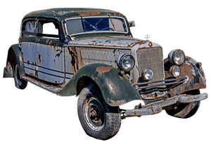Vintage Mercedes Benz Rustic Condition PNG image with transparent background