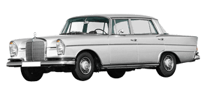 Vintage Mercedes Benz Sedan PNG image with transparent background