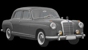Vintage Mercedes Benz Sedan PNG image with transparent background
