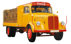 Vintage Mercedes Coca Cola Truck PNG image with transparent background