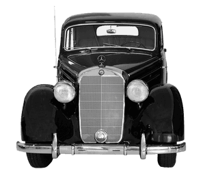 Vintage Mercedes Front View PNG image with transparent background