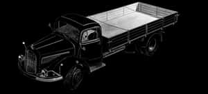 Vintage Mercedes Truck Illustration PNG image with transparent background