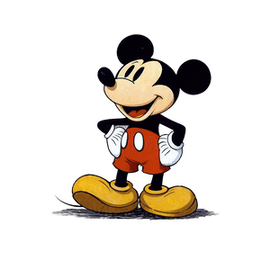 Vintage Mickey Mouse Drawing PNG dwr85 PNG image with transparent background