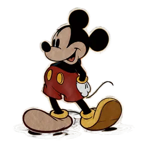 Vintage Mickey Mouse Drawing Png Rmx5 PNG Image