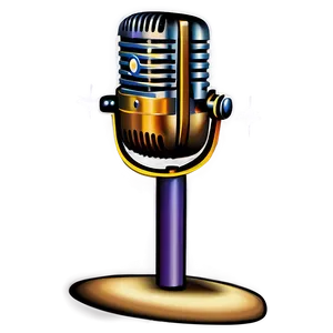 Vintage Microphone On Stand Png Ien PNG Image