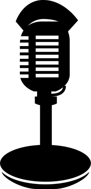 Vintage Microphone Silhouette PNG Image