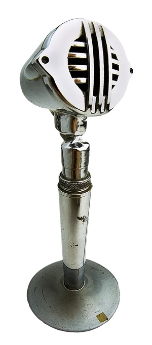 Vintage Microphone Standing PNG Image