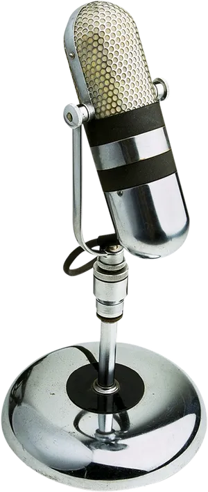 Vintage Microphone Standing PNG Image