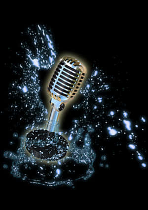 Vintage Microphone Water Splash PNG image with transparent background