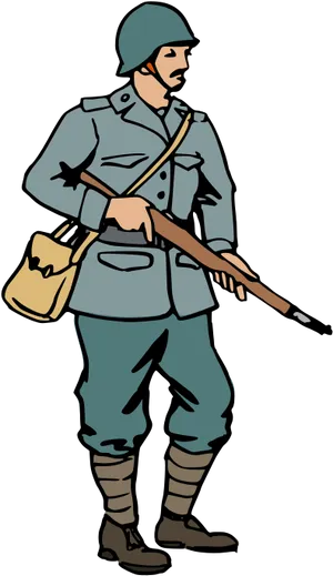 Vintage Military Soldier Illustration PNG Image