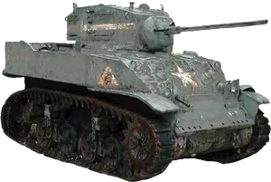 Vintage Military Tank Profile PNG Image