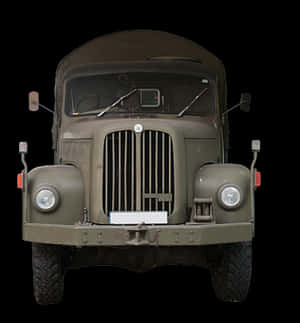Vintage Military Truck Front View PNG with transparent background