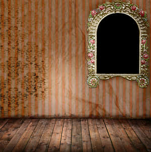 Vintage Mirrorin Empty Room PNG with transparent background