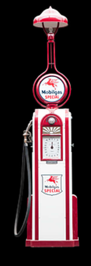 Vintage Mobilgas Special Fuel Pump PNG with transparent background