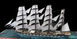Vintage Model Clipper Ship PNG image with transparent background
