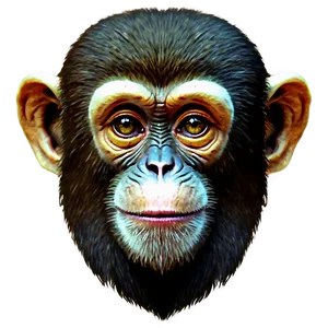 Vintage Monkey Face Art Png 58 PNG Image