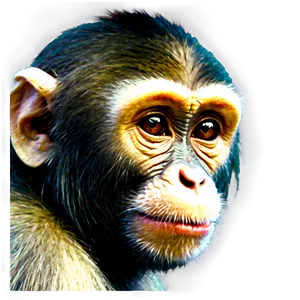 Vintage Monkey Face Art Png Vfb PNG Image