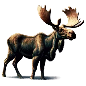 Vintage Moose Illustration Png 05242024 PNG Image